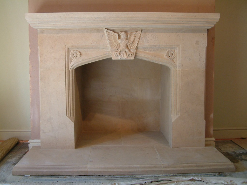 A bespoke fireplace and hearth hand crafted from a customer's design